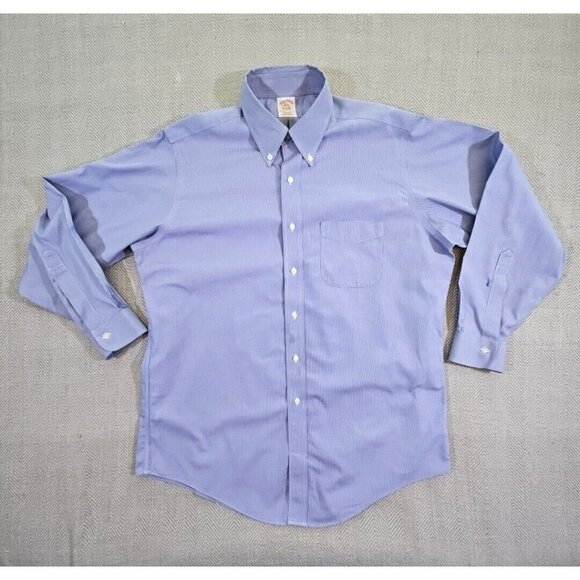 Brooks Brothers Regular Men's Shirt 16 - 33 Blue Checkered Long Sleeve Old Money - Picture 1 of 15